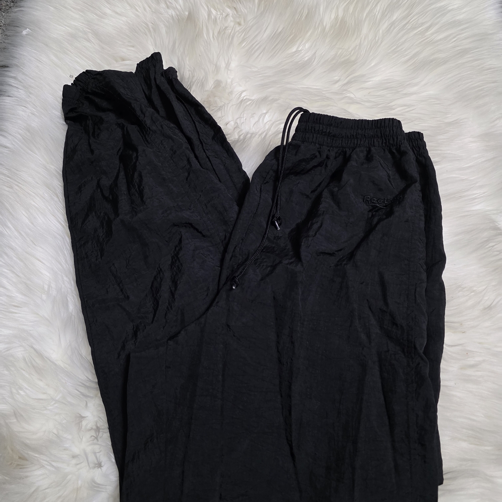 Vintage Reebok Black Athletic Windbreaker Pants
